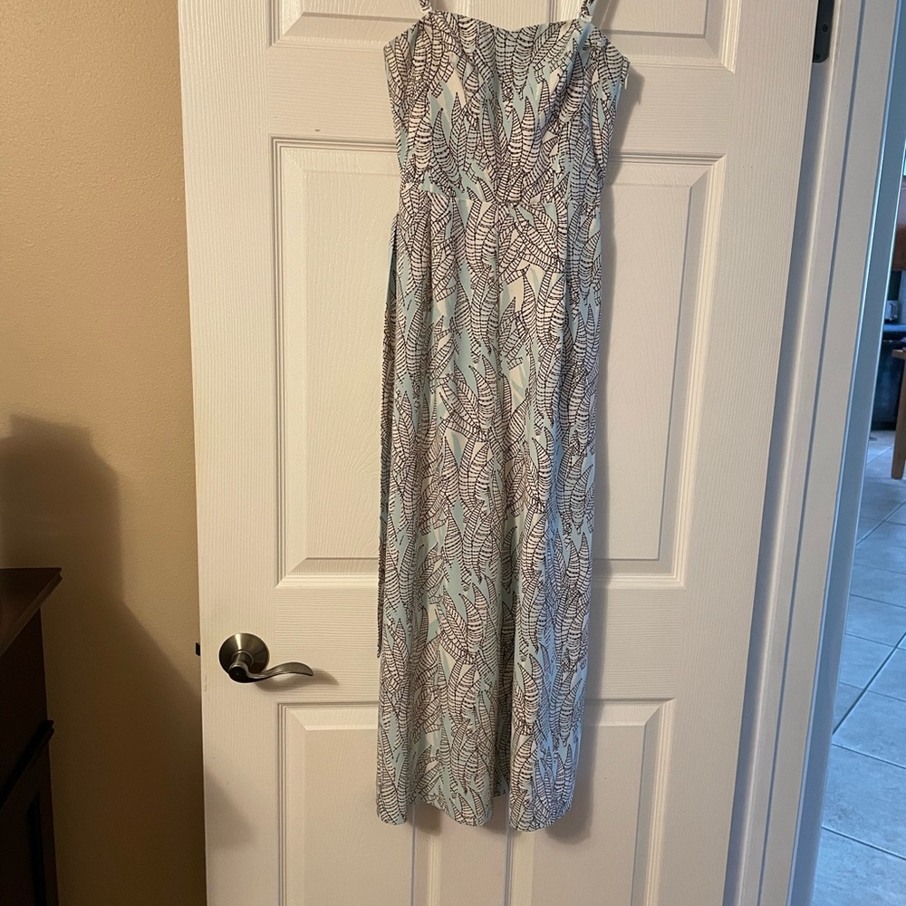 H&M Silver Gray Maxi Jumpsuit Sleeveless Spaghetti Strap